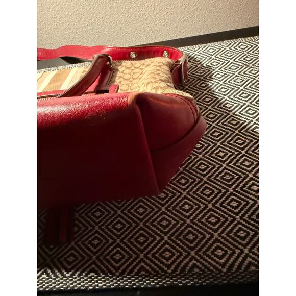 Coach Womens Bag Red Signature C Molly Satchel Shoulder Vintage Handbag Purse - Picture 12 of 12
